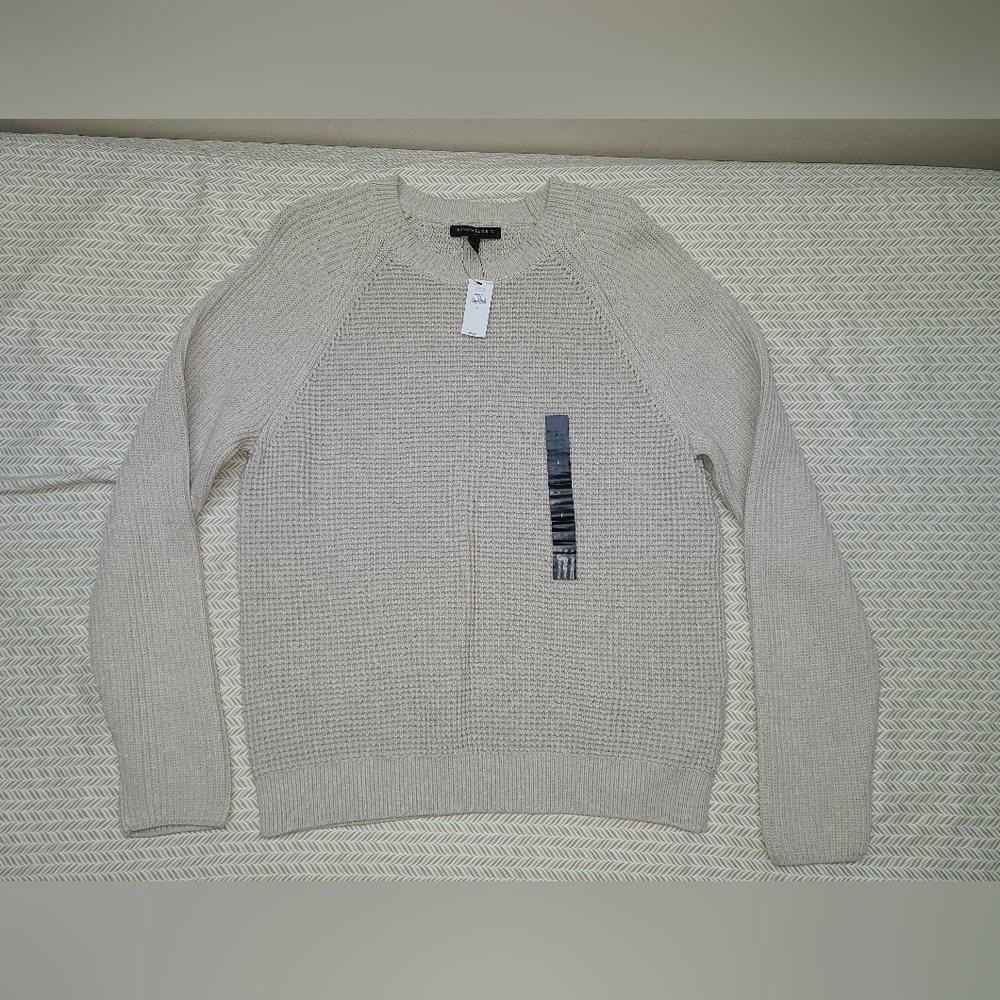 Banana Republic Men's Light Beige Crewneck Sweater